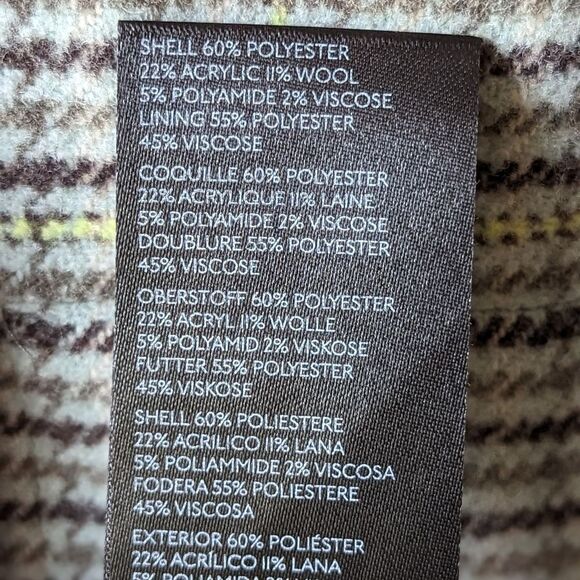 Free People Liberty Wool Duster Coat S Earthy Plaid Raw Edge City To Cabin NWOT - Picture 11 of 14